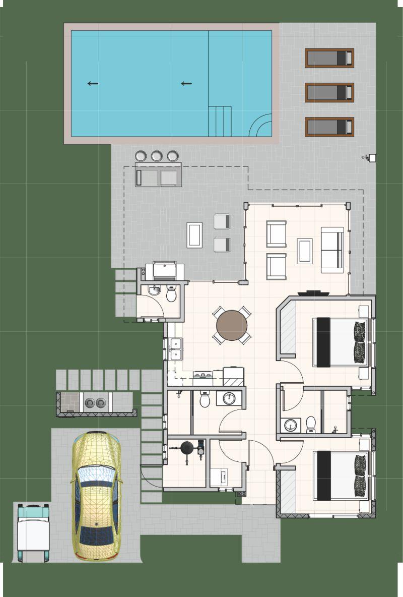 Villa Sunset Floor Plan – 2-Bedroom, 2.5-Bath Pre-Construction Home in Residencial Casa Linda